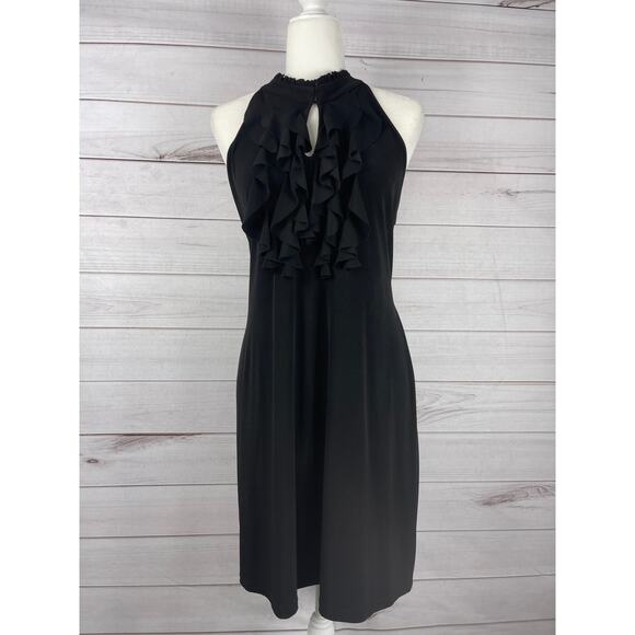 Enfocus Studio Dresses & Skirts - Enfocus Studio Size 14 Black Halter Dress Sleeveless y2k midi with‎ ruffle